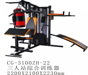 CG-3100ZH-22綜合訓(xùn)練器家用三人站多功能運(yùn)動力量無氧器械健身器材套裝組合